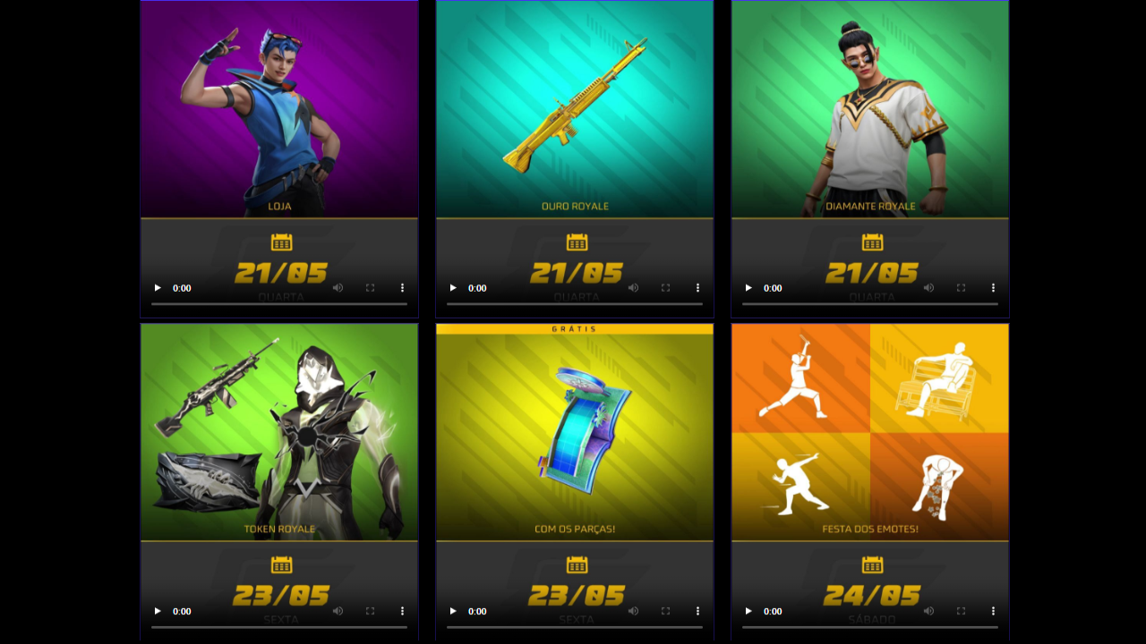 calendario semanal free fire