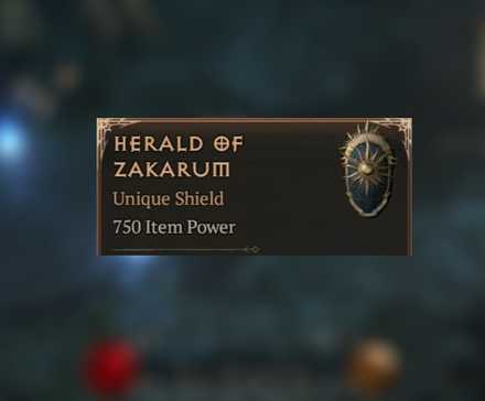 D4 Herald of Zakarum item card