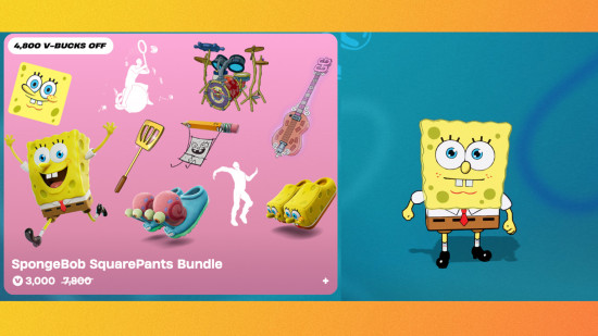 Fortnite SpongeBob Squarepants: An image of the SpongeBob SquarePants bundle in the Item Shop.
