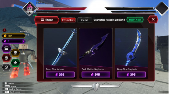 Menu de Cosméticos no Dueling Grounds