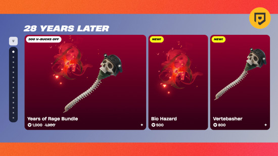 Fortnite 28 Years Later: An image of the years of rage bundle in Fortnite.